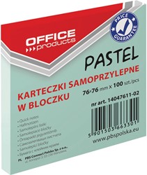 OFFICE products bloc mémo Pastel, 76 x 76 mm, 100 feuilles, vert pastel