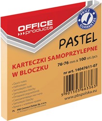 OFFICE products bloc mémo Pastel, 76 x 76 mm, 100 feuilles, orange pastel