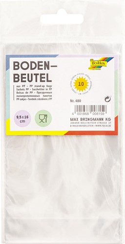 Folia Doorzichtige zakjes ft 115 x 190 mm, pak van 10 stuks
