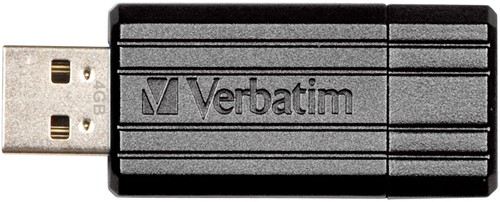 Verbatim PinStripe USB 2.0 stick, 16 GB, zwart