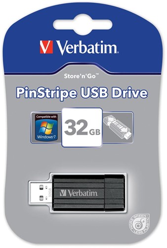 Verbatim clé USB 2.0 PinStripe, 32 Go, noir