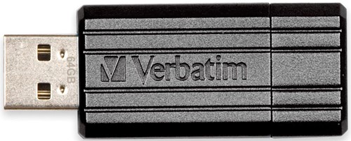 Verbatim PinStripe USB 2.0 stick, 64 GB, zwart