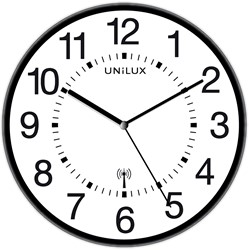 Unilux Wave horloge murale, radiopilotée, diamètre 30 cm, noir-blanc 1 Stuk
