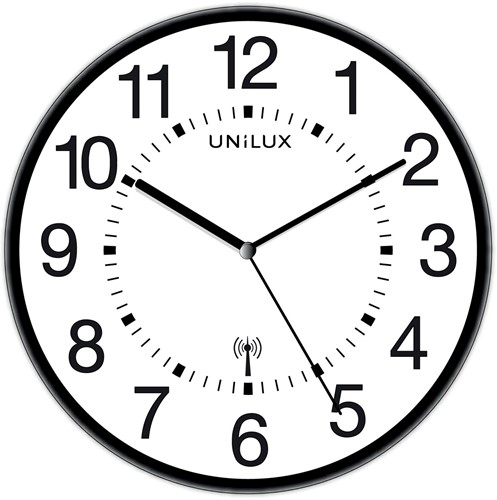 Unilux Wave horloge murale, radiopilotée, diamètre 30 cm, noir-blanc 1 Stuk