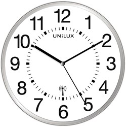 Unilux Wave horloge murale, radiopilotée, diamètre 30 cm, gris-blanc 1 Stuk