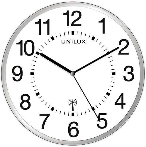 Unilux Wave horloge murale, radiopilotée, diamètre 30 cm, gris-blanc 1 Stuk