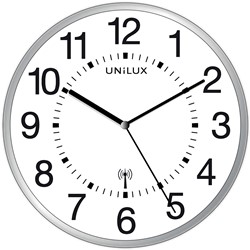 Unilux Mai Wave horloge murale, radiopilotée, diamètre 37,5 cm, gris-blanc 1 Stuk