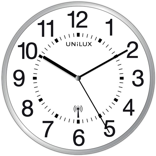 Unilux Mai Wave horloge murale, radiopilotée, diamètre 37,5 cm, gris-blanc 1 Stuk