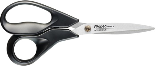 Maped schaar Advanced, ft 18 cm, rechts, scherpe punt, RVS, zwart, blister van 1 stuk
