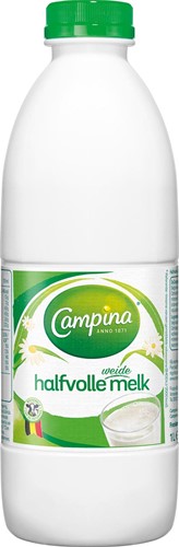 Campina lait demi écrèmé, 1 litre, paquet de 6 bouteilles