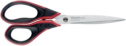 Maped schaar Advanced Softgel, ft 21 cm, rechts, scherpe punt, RVS, zwart/rood, blister van 1 stuk