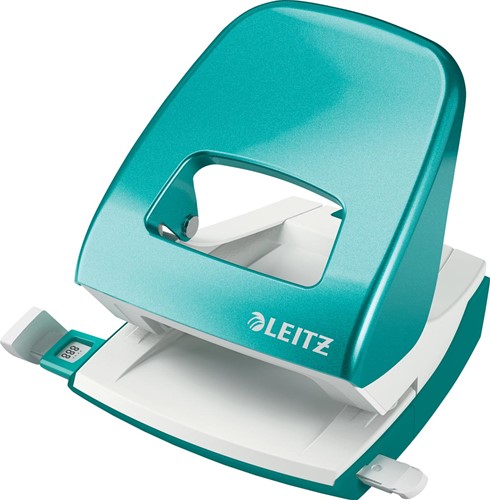 Leitz NeXXt Series WOW Perforateur de bureau, métal, 30 feuilles, bleu glacier, sous blister