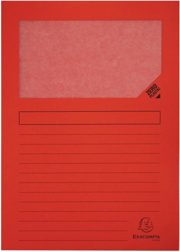 Exacompta L-map met venster Forever, pak van 100 stuks, rood 100 Stuk