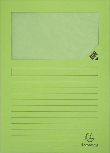 Exacompta L-map met venster Forever, pak van 100 stuks, lichtgroen 100 Stuk