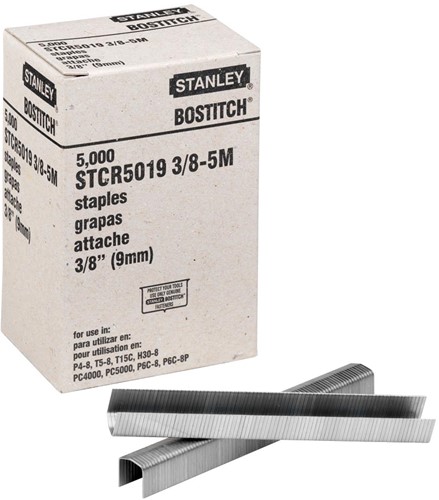 Bostitch agrafes STCR501910E, 10 mm, pour PC8000, boîte de 5.000 agrafes