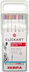 ZEBRA Clickart viltstift, 12 stuks, geassorteerde kleuren