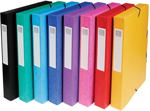 Exacompta boîte de classement Exabox couleurs assorties: jaune, rouge, rose, pourpre, bleu, turquoise,... 1 Stuk