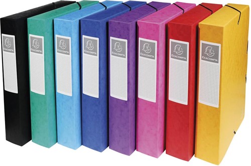 Exacompta elastobox Exabox 8 geassorteerde kleuren: geel, rood, roze, paars, blauw, turquoise, groen e... 1 Stuk