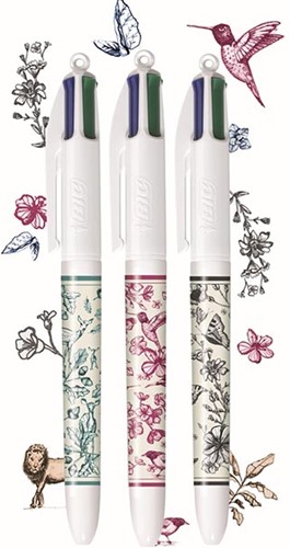 Bic 4 Colours Décor Limited Edition stylo bille 4 couleurs, moyen, 4 couleurs d'encre classique