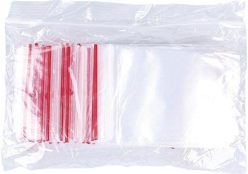 OFFICE products sachets zip, transparent, paquet de 100 pièces, ft 60 x 80 mm