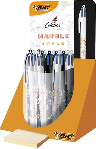 Bic Colours Marble 4-kleurenbalpen, medium, klassieke inktkleuren, display van 30 stuks 1 Stuk