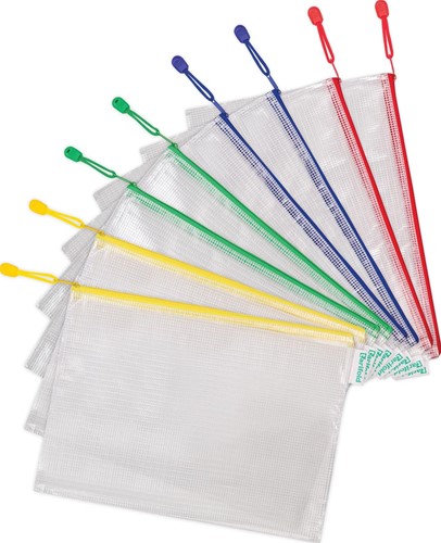 Tarifold pochette à zip, ft A4, paquet de 8 pièces en couleurs assorties
