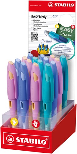 STABILO EASYbirdy stylo plume pastel, présentoir de 16 pièces