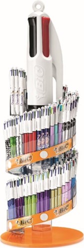 Bic Colours Family 4-kleurenbalpen, medium, klassieke en pastel inktkleuren, display van 198 stuks, assor