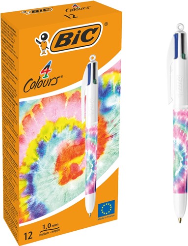Bic 4 Colours Decors Botanical Universe stylo bille 4 couleurs, moyen, 4 couleurs d'encre classique, boît