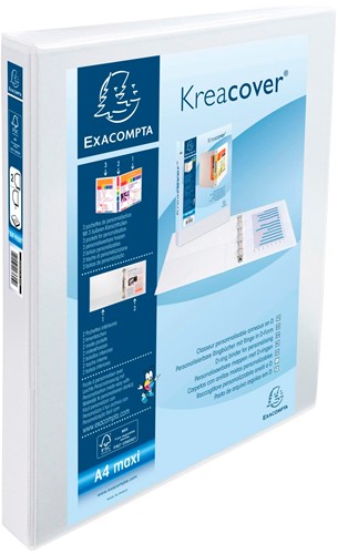 Exacompta Kreacover personaliseerbare ringmap wit        2 ringen van 25 mm