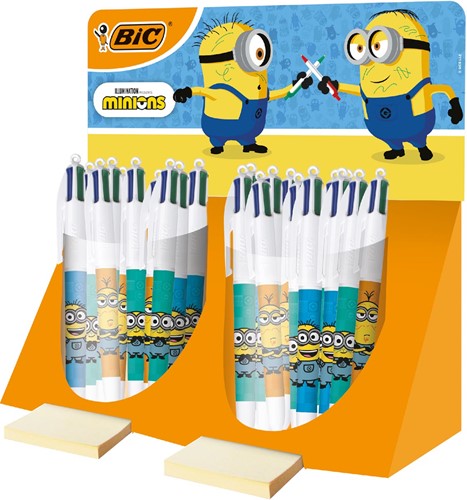 Bic 4 Colours Minions stylo bille 4 couleurs, moyen, 4 couleurs d'encre classique, présentoir de 40 pièce