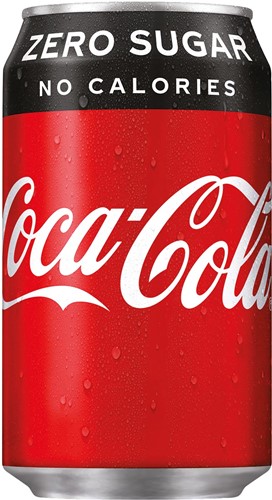 Coca-Cola Zero frisdrank, fat blik van 33 cl, pak van 24 stuks 33 Centiliter