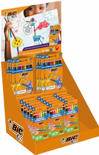 Bic Kids crayon de couleur Back To School, assorti, présentoir de 39 étuis