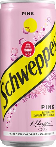 Schweppes Pink, sleek canette de 33 cl, paquet de 24 pièces