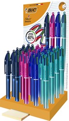 BIC Colours Smooth Drop/Gradiant stylo bille 4 couleurs, moyen, display de 36 pièces
