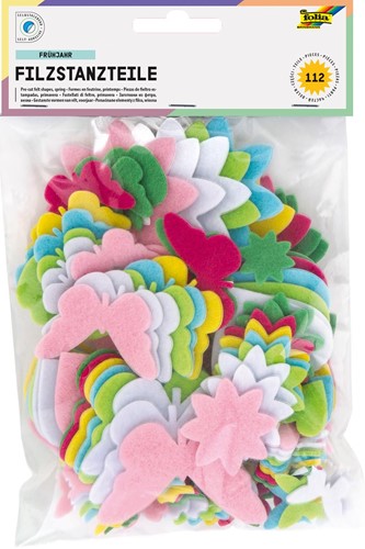 Folia formes feutrine adhésives Printemps, blister de 112 pièces