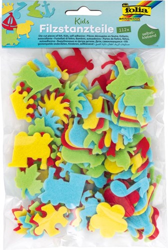Folia formes feutrine adhésives Enfants, blister de 112 pièces