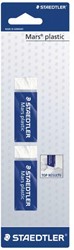 Staedtler gum Mars Plastic, wit, blister van 2 stuks