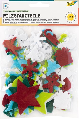 Folia formes feutrine adhésives Noël, blister de 117 pièces