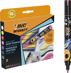 BIC Intensity marqueur peinture, couleurs vives, set de 8 pièces