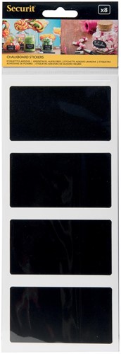 Securit ardoise auto-collant, rectangulaire, blister de 8 pièces