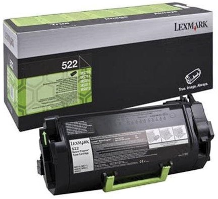 Lexmark Toner Kit zwart return program 522 - 6000 pagina's - 52D2000 1 Stuk