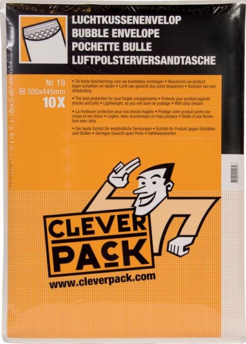 Cleverpack enveloppes à bulles d'air, ft 300 x 445 mm, avec bande adhésive, blanc, paquet de 10 pièces 10 Stuk