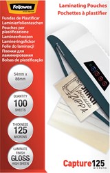 Fellowes pochette à plastifier Capture125 ft 54 x 86 mm, 250 microns (2 x 125 microns), 100 pièces 100 Stuk