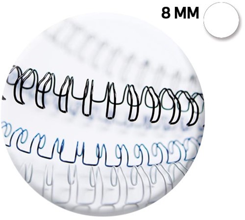 Fellowes peignes métalliques, boîte de 100 pièces, 8 mm, blanc