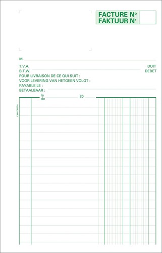 Exacompta factuurboek, ft 21 x 13,5 cm, tweetalig, dupli (50 x 2 vel)