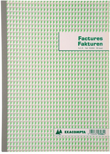 Exacompta factuurboek, ft 29,7x21 cm, tweetalig, dupli (50 x 2 vel)