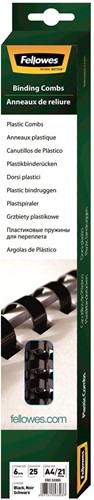 Fellowes reliures, boîte de 25 pièces, 6 mm, blanc