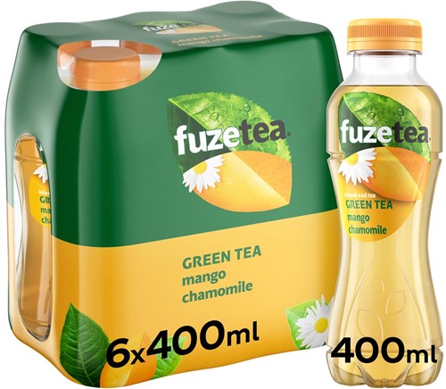 Fuze Tea boisson rafraîchissant, non pétillant,  bouteille de 40 cl, paquet de 24 pièces, mangue camomill