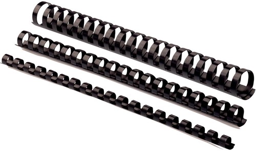 Fellowes reliures, paquet de 100 pièces, 12 mm, noir 100 Stuk